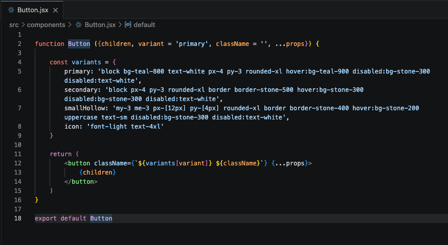 React button component code